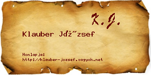 Klauber József névjegykártya